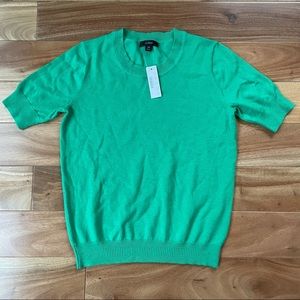 J Crew short sleeve knit top tee XS green NWT